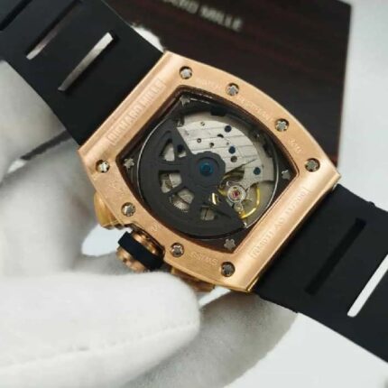 Luxury skeleton chronograph style men wrist watch diamond design