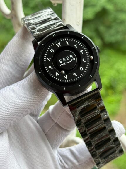 Black Arabic dial magnetic men wrist watch stylish design